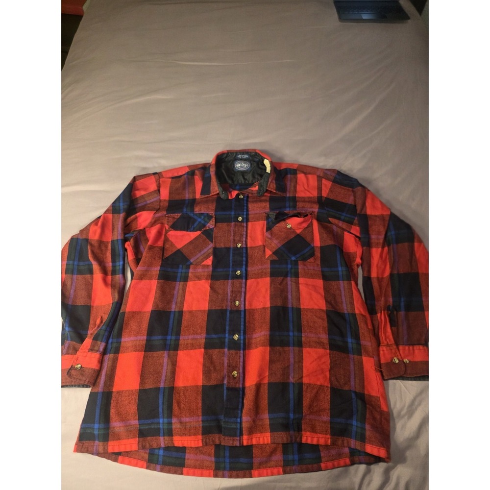 Men's Vintage 90s Alpine Trails Multicolored Plaid Long Sleeve Button Down Shirt
